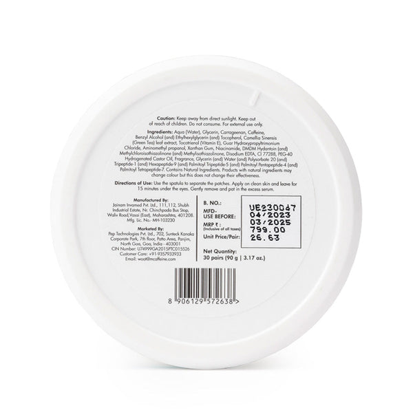 Green Tea & 1% Caffeine Hydrogel Under Eye Patches - 30 pairs