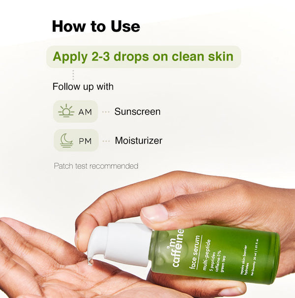 Green Tea & Multi-Peptide Face Serum - Skin Tightening with 5 Peptides - 30 ml